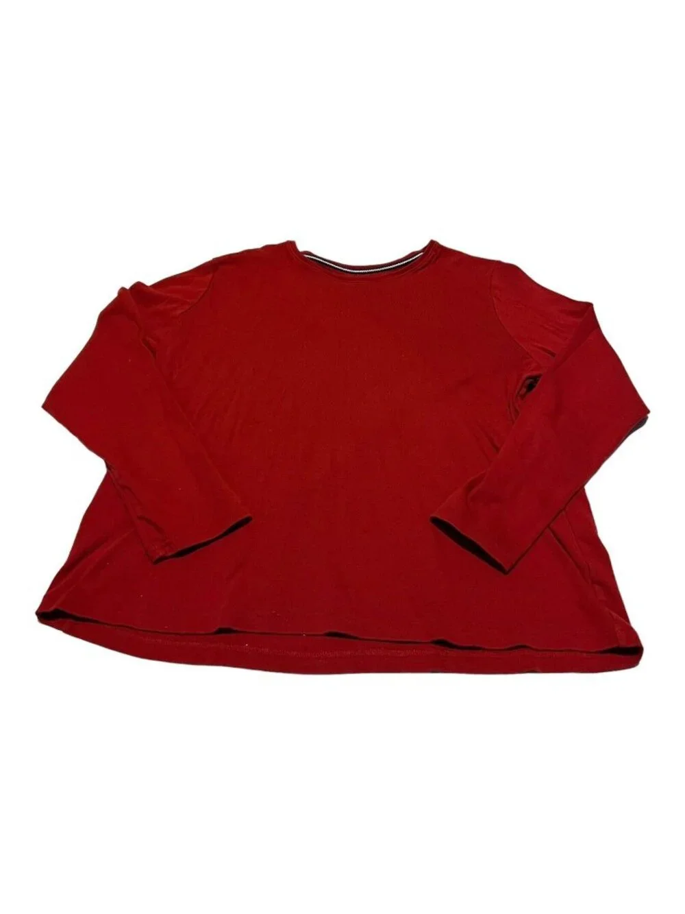 Croft & Barrow Top Women's PXXL Classic Red Tee Long Sleeve XXL Plus Top Blouse - Picture 1 of 6